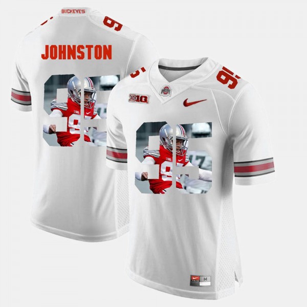 Ohio State Buckeyes Cameron Johnston Men's #95 White Pictorial Fashion College Football Jersey 2404GNLU3